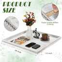 Extra Large Square Ottoman Table Tray with Wooden Bead 24 Inch Rustic Washed Wooden Serving Tray Multipurpose Farmhouse Decorative Square Ottoman for Coffee Table Platter Room Kitchen Counter