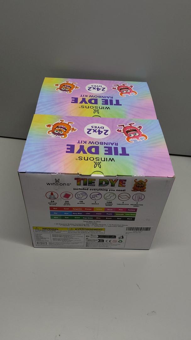 Pack Of 2 24 Colors Tie Dye Kit, Tie Dye Set for Kids, Pre-Filled Bottles, Non Toxic Permanent Fabric Dye Art Set, Easy DIY Fabric Art - Create Fun (24 Colors)