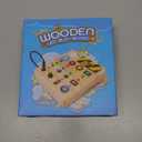 Busy Board Montessori Toys for Toddler, Wooden Sensory Board Switch Toy with Shape Sorter LED Light Up Toys Educational Plane Travel Activity for Girls & Boys