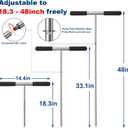 Soil Probe Rod 48 Inch Soil Test Probe Stainless Steel Ground Probe Effortlessly Penetrate Septic Tank Locator Tool for Underground Pipeline Location, Soil Compaction Testing, Mole Hole Detection