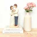 Valentines Day Gifts for Couples  7" Mr & Mrs Figurine, Hand-Painted Resin Romantic Couples Statue for Anniversary Wedding, Engagement & Bridal Shower Gifts for Her, Wedding Cake Tropper (Blue)