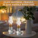 Yexiya 6 Set Vintage Glass Kerosene Lamp Rustic Oil Lamp Lantern Chamber Oil Clear Kerosene Hurricane with 6.6 ft Extra Wick for Indoor Use Lighting Decor Emergency (Trendy Style)
