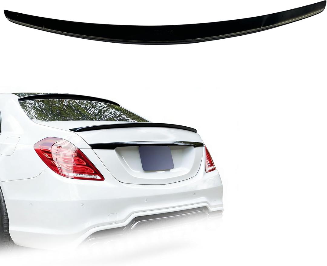 Rear Spoiler Wing for Mercedes-Benz W222 S Class Sedan S450 S550 S560 S63 2014-2020 Glossy Black Auto Exterior ABS Tail Trunk Lip Spoiler Wing Aerodynamic Styling