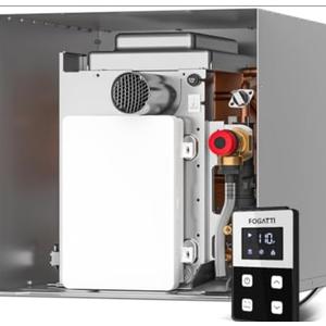 FOGATTI RV Tankless Water Heater, 3 Optional Door Sizes 15"x15", 15"x18" and 18"x18" for Refitment, DC 12V, Optimized Summer Comfort Performance, Ideal for RVers' Family Use, InstaShower 7