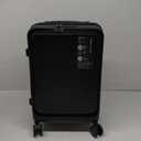 HotWay 20 Inch Expandable Carry On Luggage with Cup Holder, Hardside TSA Approved Luggage with Spinner Wheels, Top Opening Suitcase For Travel, Black