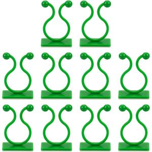 uxcell 100Pcs Plant Climbing Wall Fixture Clips, Plant Fixer Self-Adhesive Hooks Wire Fixing Supporting for Indoor Outdoor Decoration and Cable Wire Fixing (Green, 16.2mm/0.64")
