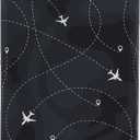 Travelkin Luggage Cover For Suitcase Tsa Approved, Suitcase Cover Protector Fits 18-32 Inch Luggage(M for 22-25 Inch Luggage) (2-Air Line BLACK)