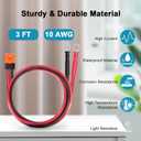 XT60i to O Ring Terminal Cable 10 AWG 3FT XT60i Female to O Ring Connector XT60i-F Extension Cable for Portable Power Station Solar Generator