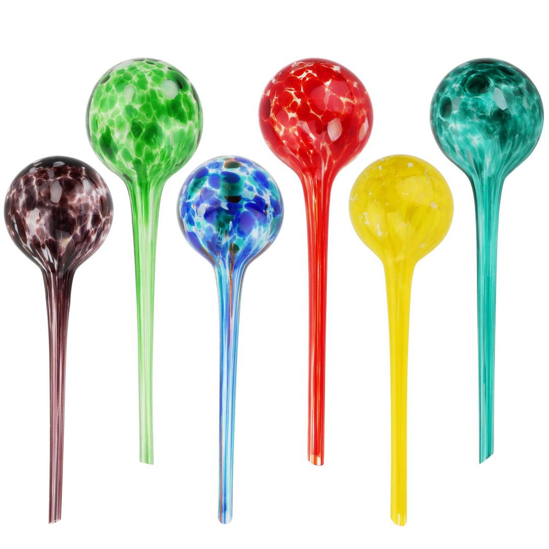 Plant Watering Globes, 6pcs Automatic Glass Watering Bulbs, Decorative Garden Watering Glass drip Ball with 6 Tags