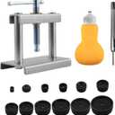 Watch Press Tool, Watch Back Case Closer, Watches Battery Replacement Tool with Watc-h Back Remover Tool, Repair Kit for Watches, Only for Round Dials 16 to 50mm (silver)