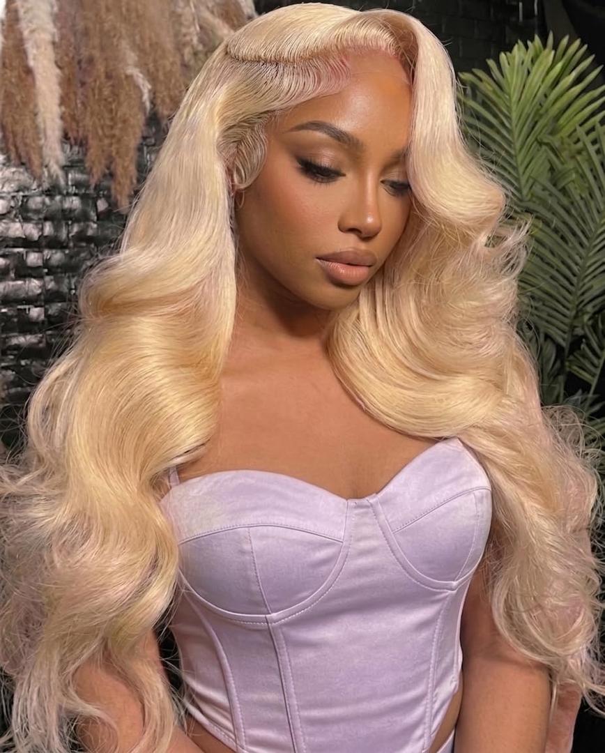 30 Inch 613 Lace Front Wig Human Hair Guaranteed 100% Virgin Human Hair 250 Density Body Wave Blonde Wig Human Hair Soft 613 HD Lace Frontal Wigs Takes Color Evenly Streak-Free Tiny Knots