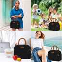 Coobiiya Lunch Box Lunch Bag for Women Men,Reusable Cute Lunch Pail bag,Leakproof,Insulated LunchBox Tote Compact 10L, Cooler Lunch Container for Work Travel Office (Black)