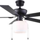 Colette 42 in. Indoor Standard Matte Black Ceiling Fan with Vintage LED Bulbs Included