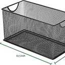 Set of 3 Household Wire Mesh Metal Steel Storage Basket Organizer CD Storage Boxes Organizer Bin Container Tote with Handles for Home Office 10.5" x 5.5" x 5.5"