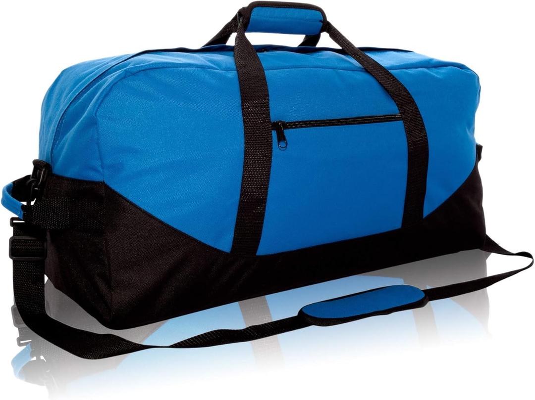 DALIX Big Adventure Large Gym Sports Duffle Bag in Royal Blue-25 inches x 12 inches x 12 inches