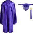 Shiny Kindergarten Graduation Cap and Gown Set (36, Purple)
