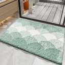 Bathroom Rugs, Thick Absorbent Bath Mat Rug Non Slip, Soft Shaggy Bath Room Floor Mats for Bathroom, Machine Washable,(16"24",Sage Green)