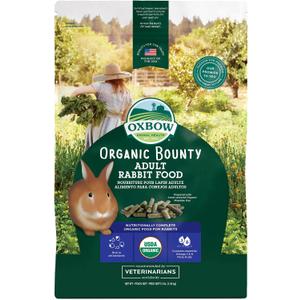 Oxbow Animal Health Organic Bounty Adult Rabbit Food - All Natural Rabbit Pellets - 3 lb. BB: JUN 24 2027