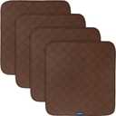Waterproof Incontinence Chair Pads, 22" x 21" Wheelchair Reusable Seat Pads Cover, Washable Nursery Seat Protector, 4 Pack Brown