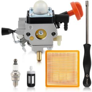 AUTOKAY 4180-120-0615 Carburetor Carb Fits for Stihl FS89 FS89R FS91 FS91R FS111 FS111R FS111RX HT102 HT103 FC91 FC96 FC111 KM91R KM111R Trimmer with 4180 141 0300 Air Filter