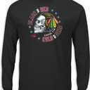 Smack Apparel Skull T-Shirt for Chicago Hockey Fans 
(Long Sleeve, X-Large)