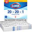 Clorox 20x20x1 Air Filter, MERV 11 Pleated HVAC AC Furnace Air Filters, MPR 1000 & FPR 7  Pack of 4