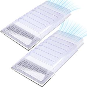 2 Pack Magnetic Air Vent Extender for Under Furniture with 5 Secured Neodymium Magnets Floor Register Extends from 17" Up to 33", Floor Vent Deflectors for Home Floor
