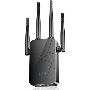 2026 WiFi Extender Signal Booster for Home, 15000sq.ft Wireless Internet Repeater, Long Range WiFi Booster and Signal Amplifier w/Ethernet Port, WiFi Router Extender Support 99% Devices, 1-Tap Setup (Black)