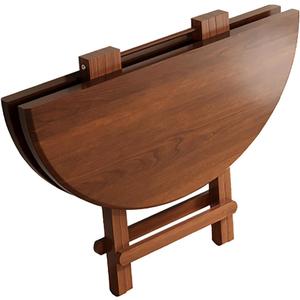 Extendable Dining Table, Wood Kitchen Table, Round Dining Room Table, Folding Dining Kitchen Table, No Installation Required, Brown Dinner Table, Space Saving(100x72cm/39.3x28.3in)