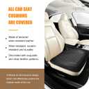 2PCS Leather Car Front Seat Cover, Anti-Slip & Full Wrap Driver Vehicle Seat Bottom Cushion Pad with Storage Pockets, Breathable Comfortable Automotive Chair Protector, Universal Fit (Black)