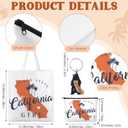 Paterr 4 Pcs California Souvenirs Gifts 12oz Tumbler Canvas Bag Cosmetic Bag Keychain California Travel Gifts Souvenirs for Traveler Women Graduation Christmas