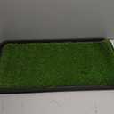 Ottomanson Artificial Grass Puppy Potty Training Pad with Tray, 15" x 30" Reusable Pee Pad for Small Pets and Dogs
