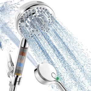 SunCleanse Filtered Shower Head with Handheld, 9-Spray Setting Detachable Showerhead with Filters, Shower Head for Hard Water - Filtered Chlorine, Improve Skin and Hair Texture, Chrome SunCleanse Filtered Shower Head with Handheld, 9-Spray Setting Detachable Showerhead with Filters, Shower Head for Hard Water - Filtered Chlorine, Improve Skin and Hair Texture, Chrome