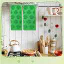 2 Pcs St Patricks Day Hand Towels, 3D Jacquard Shamrock Bathroom Towels 29.5 x 13.7 Inch Cotton Soft Absorbent Green St Patricks day Decorative for Bath, Kitchen, Cleaning, Drying (Green, Green)