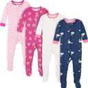 Gerber Baby-Girls 3-Pack Footed Pajamas (12 Months, Dreams Rainbows Pink)