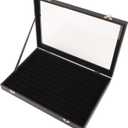 100 Slots Ring Organizer Box, Jewelry Box Organizer with Transparent Lid, Ring Studs Earrings Display Tray Ring Holder Case for Store Display Jewelry Show (35 x 24 x 5cm / 13.8 x 9.4 x 2in)