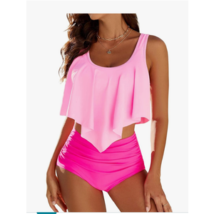 Edelqual Tankini Swimsuits for Women High Waisted Bikini Sets Plus Size Two Piece Bathing Suits Tummy Control Swimwear, Size -XXL