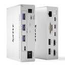 KCEVE 15-in-1 USB C Docking Station KVM Switch, USB 3.0 KVM Switch 2 Laptops 2 Monitors 4K@60Hz, 2 USB-C MST Port, Dual HDMI Out, 80W PD, 5Gbps, Gigabit Ethernet, TF/SD Card, Wired Remote