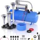 Train Horn for Truck, 178DB Loud Air Horn Kit with 4 Trumpets, 150 PSI 12V Air Compressor, 1.6Gal/6L Tank, Suit for Car Truck Pickup Semi Train Boat
