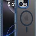 DEERLAMN Strong Magnetic Case for iPhone 16 Pro Max 6.9-Inch,[Compatible with Magsafe][Military Grade Drop Protection] Translucent Matte Shockproof Protective Phone Cover-Frosted Blue