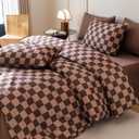 Brown Plaid Comforter Set King Chocolate Coffee Color Chessboard Bedding Sets Mocha Buffalo Checkered Bed Quilt Blanket King