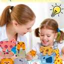 Vaiheng Toys for Toddlers 1-3, Montessori Toys for 1 2 3 4 Year Old Boys & Girls, Toy Age 2-4 0-2 Kids Baby, 1 2 3 Year Old Girls Boys Gifts, Wooden Animal Blocks Stacking Education Puzzles Toy