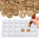 Palksky Silicone Mat/Pad for Wax Seal Stamp, 24-Cavity Wax Sealing Mat with Removable Sticky Dots for DIY Craft Adhesive Waxing
