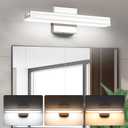 SineRise LED Modern Bathroom Vanity Light Fixtures (16-Inch, 3000K/4000K/6000K, Dimmable), Chrome Modern Acrylic Bathroom Wall Lighting Fixtures Over Mirror
