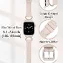 Minyee Leather Bands Compatible with Apple Watch Band 38/40/41/42mm(Series 11/10) Women, Slim Thin Dressy Designer Strap with C-Shape Metal Buckle for iWatch Series 11 10 9 8 7 6 5 4 SE/Ultra 3 2 1
