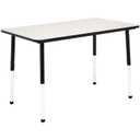 Amazon Basics Adjustable Height Rectangular Classroom Activity Table, Writing Desk for School and Home, Grey Top/Black Edge, 47" W x 29" L x 30" H