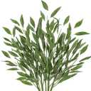 5 Pcs Artificial Fall Eucalyptus Leaves Greenery Stems for Home Vase Decor, 35" Fake Leaf Branches Plants for Autumn Floral Arrangements, Wedding, Thanksgiving & Party Table Centerpieces, Green