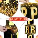 Jetec Prom Column Boxes 2026 Prom Sign Decorations Standup Photo Booth Backdrop Cardstock Boxes Night Decor with Letters Card Stock for Graduation Party, 12 x 45 in (Gold/Black)