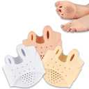 Silicone Toe Separator, Toe Spacers for Bunion Relief & Toe Straightening Soft Breathable Toe Corrector for Women Men Ultra-Thin Design for Yoga Running Travel (Three Colors-3PCS)