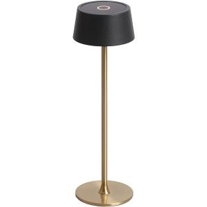DAWALIGHT Cordless Lamp 4000mAh Rechargeable tbale lamp LED Desk Lamp Tempered Glass Stepless Dimming Black and Gold Battery Operated Portable Cordless 2700K Gold Base